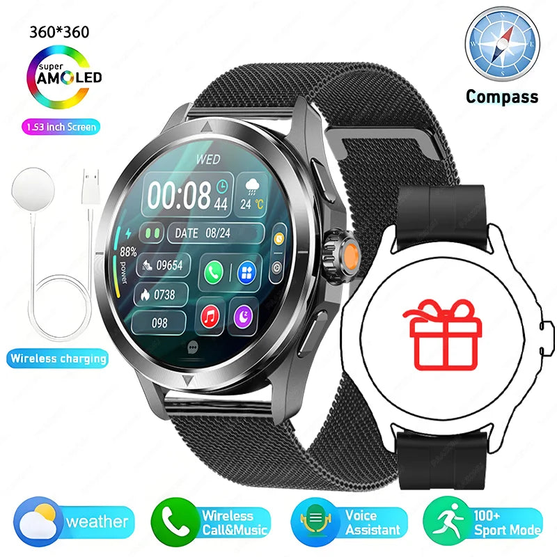 Reloj inteligente deportivo XIAOMI S4 Ultra con GPS para hombre, pantalla AMOLED HD, Bluetooth, llamadas, NFC, control del ritmo cardíaco, resistente al agua hasta 5 ATM