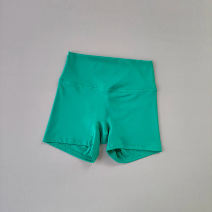 Pantalones cortos deportivos de yoga, ajustados, elásticos, de tres piezas, con cintura alta, realce de cadera y secado rápido.