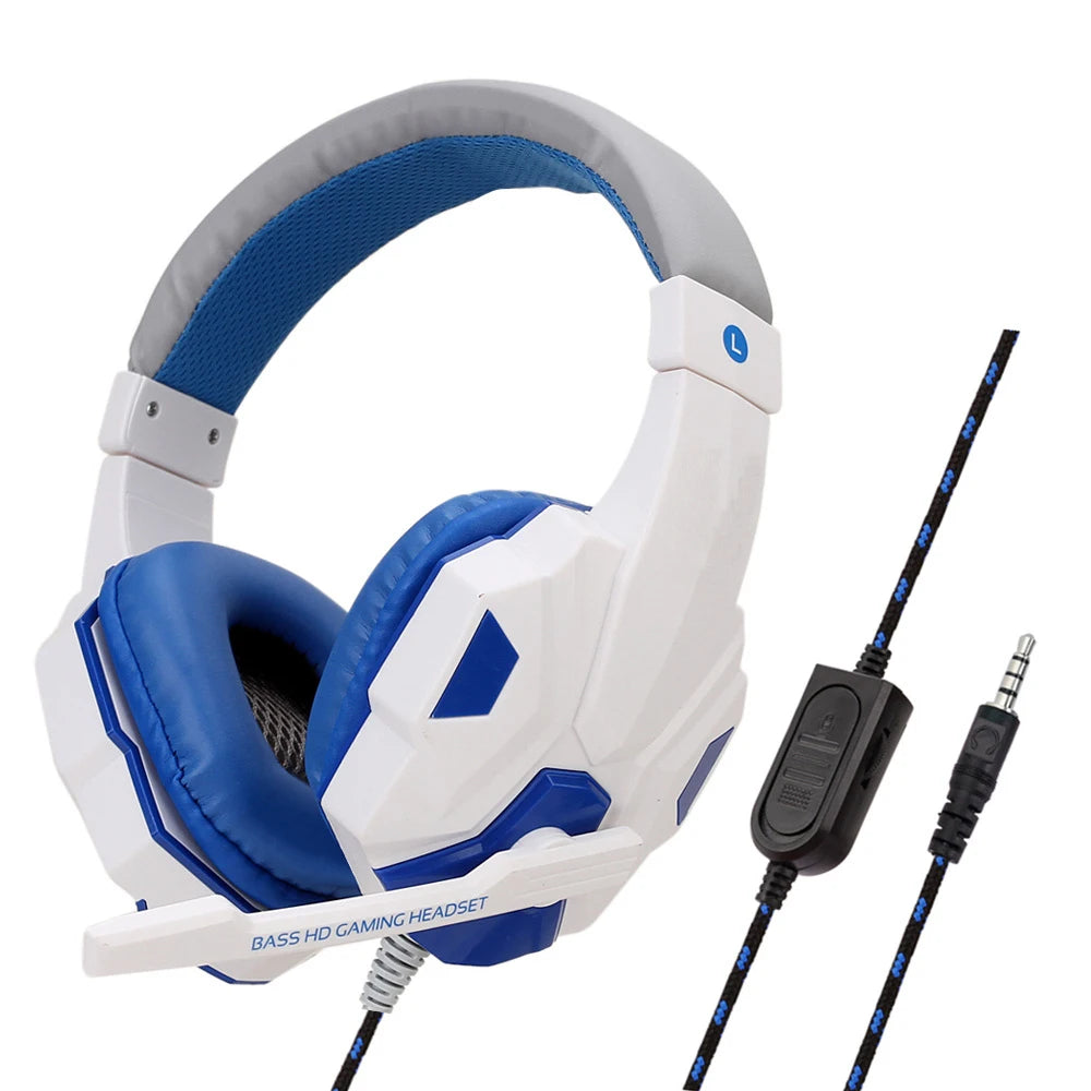 Auriculares con cable para juegos PS4/PS5/Xbox/Smartphone/PC, ajustables a 120°, con micrófono con cancelación de ruido.