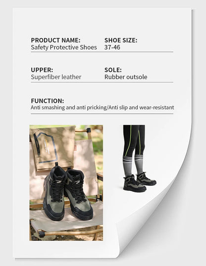 Zapatos de seguridad de alta calidad para hombre, zapatos de trabajo con puntera de acero, botas de seguridad para hombre y mujer, botas de trabajo anti-aplastamiento, botas de trabajo indestructibles.