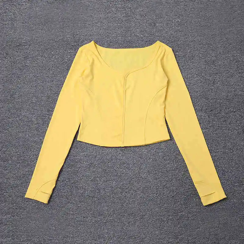 Ropa de yoga fitness para mujer, ropa deportiva de manga corta con escote cuadrado, otoño 2025, de secado rápido, transpirable y adelgazante.