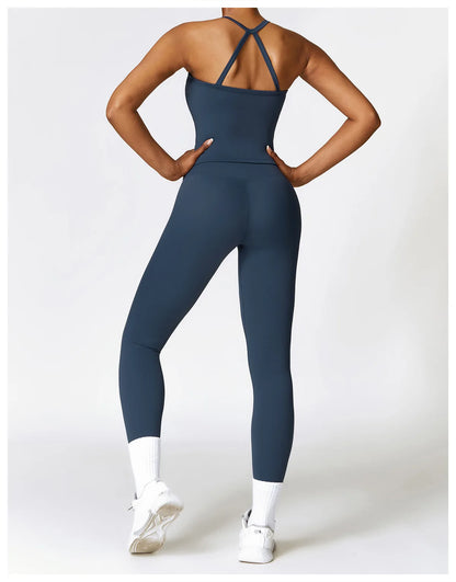 2PCS Seamless Yoga Set Women Workout Set Sportswear Gym Clothing Fitness Long Sleeve Crop Top High Waist Leggings Sports Suits