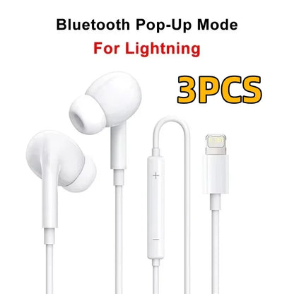 Auriculares originales con cable Bluetooth para Apple iPhone 14 Pro Max 13 12 11 X XS XR 8 7 6 Plus, accesorios para teléfono