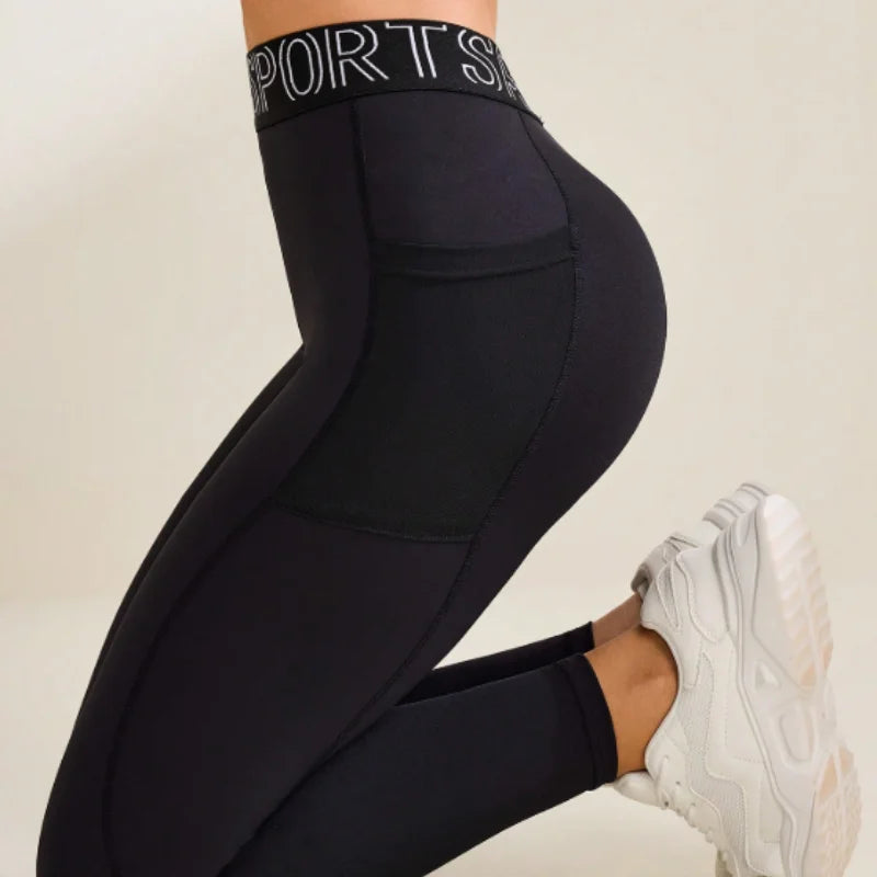 Leggings súper suaves para mujer con letras en la cintura, no transparentes, para fitness, correr, yoga, ejercicio deportivo, push up, gimnasio y fitness.