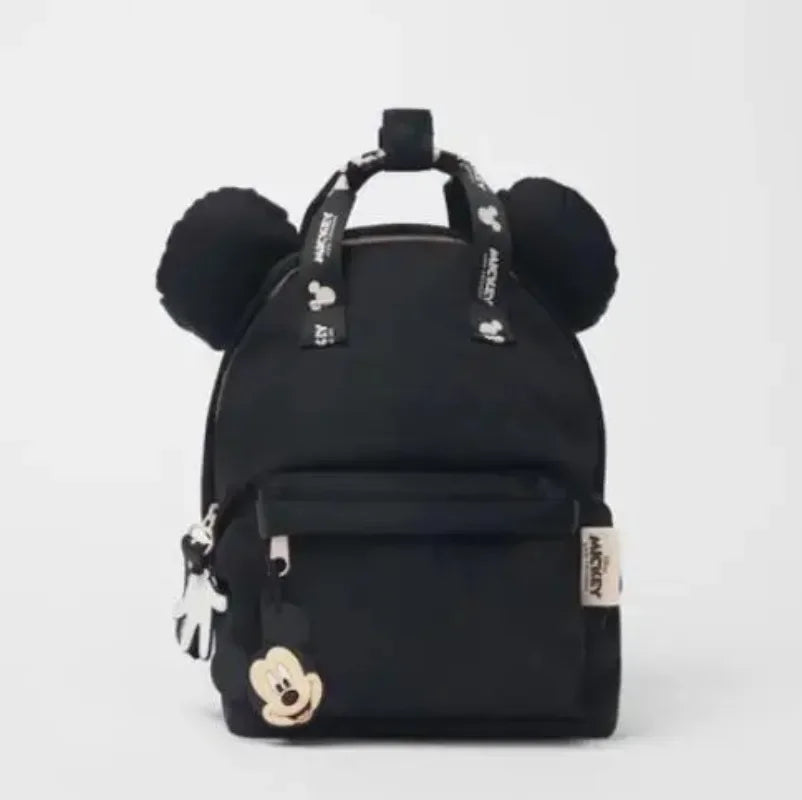Mochila de moda con dibujos animados de Mickey Mouse de Disney, mochila escolar de lona de Minnie para mujer, mochila de gran capacidad a la moda, mochila para niñas
