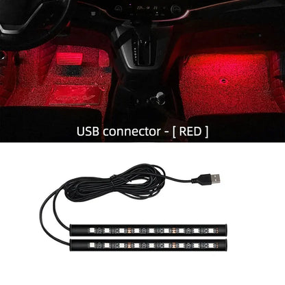 Nuevo kit de luces LED de ambiente para interior de coche, con retroiluminación de 5 V y USB, lámpara de neón decorativa para ambiente de coche, accesorios para vehículos.