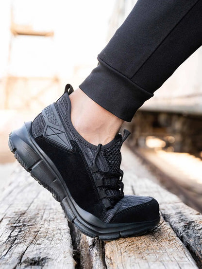 Zapatillas de trabajo para hombre, calzado de seguridad, zapatos de trabajo con puntera de acero para la construcción, botas de seguridad ligeras, zapatillas de trabajo antiperforación de Kevlar.