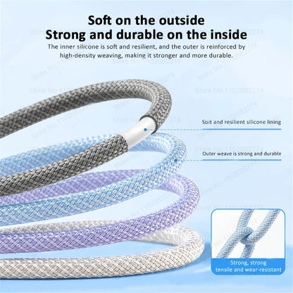 Cable USB C de carga rápida oficial PD de 60 W para iPhone 16, 15, 14, 13, 17 Pro Max, cable de datos tipo C tejido, accesorios de cargador, 1-10 unidades