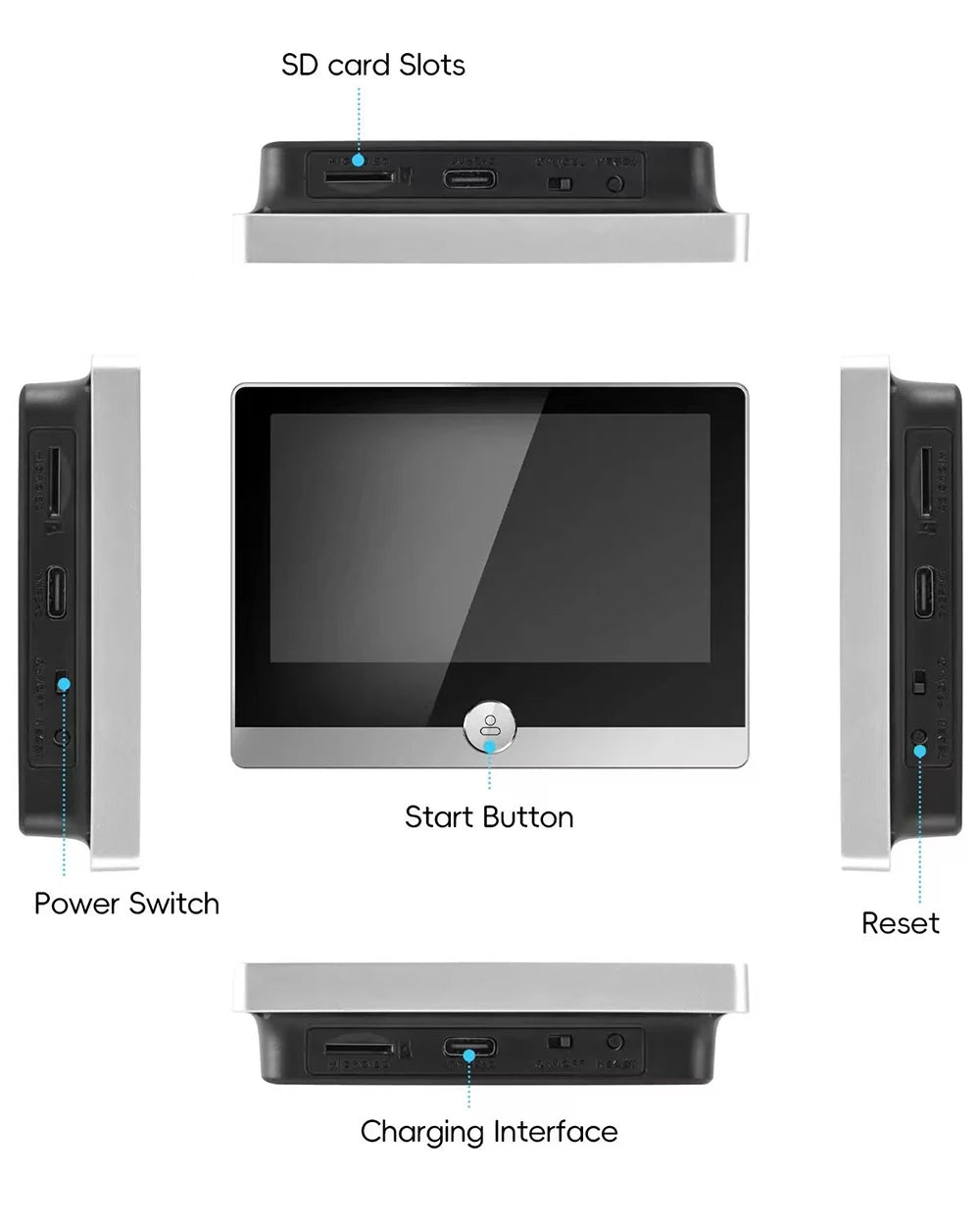 KUXA 4.3 Inch 1080P/158° Wifi Smart Door Bell Camera Tuya Video Door Peepholes PIR Movement Detection Eye Wireless Doorbell