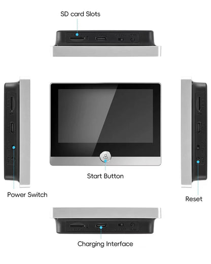 KUXA 4.3 Inch 1080P/158° Wifi Smart Door Bell Camera Tuya Video Door Peepholes PIR Movement Detection Eye Wireless Doorbell