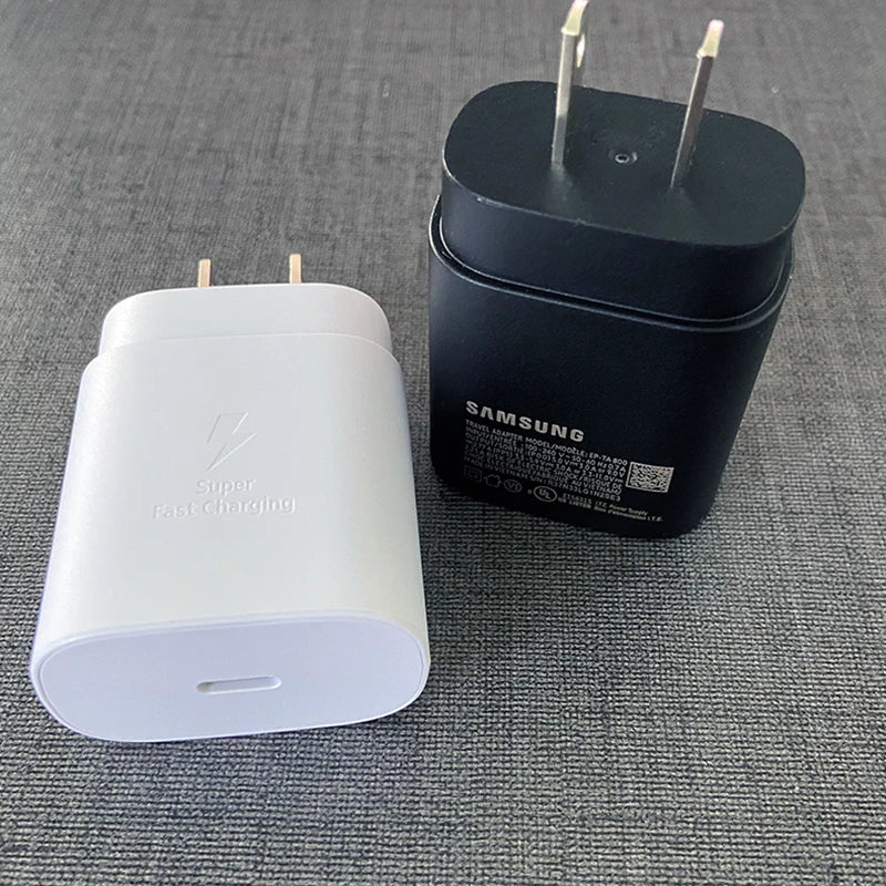 Adaptador de pared superrápido EP-TA800 de Samsung con carga rápida y cable USB-C de 100 cm para Galaxy Note 10, 20, S22, S21 Ultra, S10+, A55 y A15 Plus.