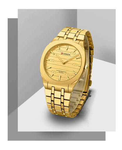 Reloj de cuarzo fino de la marca de moda CURREN, relojes de pulsera sencillos y personalizados con esfera de 38 mm resistente al agua