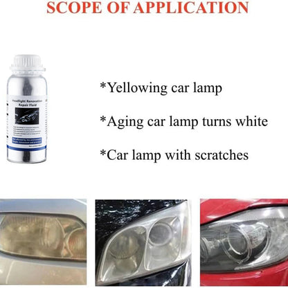 Líquido reparador de faros de coche, renovación de faros de coche, restauración, limpieza, líquido para faros de coche, pulidor de polímero, repuestos para faros de coche