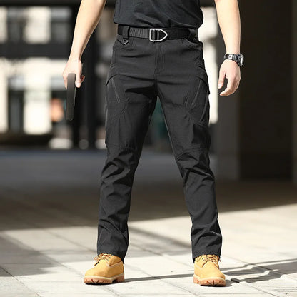 Pantalones tácticos militares urbanos para hombre, estilo cargo, con múltiples bolsillos, impermeables, resistentes al desgaste, ideales para entrenamiento informal.