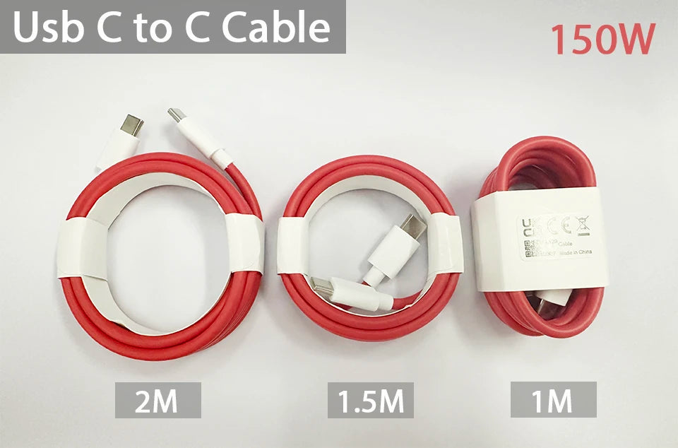 Cable original para OnePlus 13, 12 y 11, 150 W, 100 W y 80 W Supervooc 2.0 Warp, USB tipo C, carga rápida, OnePlus 10T, Nord CE 5, 4, 10, Ace 3