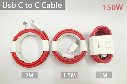 Cable original para OnePlus 13, 12 y 11, 150 W, 100 W y 80 W Supervooc 2.0 Warp, USB tipo C, carga rápida, OnePlus 10T, Nord CE 5, 4, 10, Ace 3