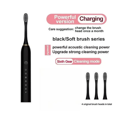 Cepillo de dientes eléctrico ultrasónico de seis velocidades, para el hogar, suave, con carga USB, impermeable, limpiador de dientes automático para adultos, juego para parejas