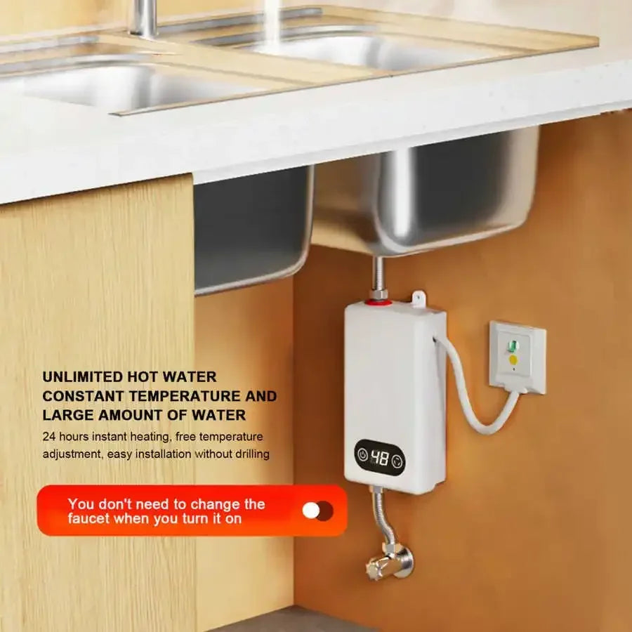 Calentador de agua eléctrico instantáneo con función de memoria, conversión de frecuencia y temperatura constante. 220 V, 4500 W.