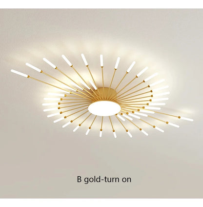 Lámparas de techo LED modernas con diseño de fuegos artificiales para sala de estar, comedor y dormitorio. Lámparas de techo brillantes.