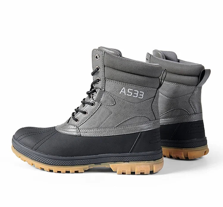 Botas de nieve de invierno para hombre, talla grande 47, para exteriores, para entrenamiento, trabajo, impermeables, antideslizantes, mantienen el calor en invierno.