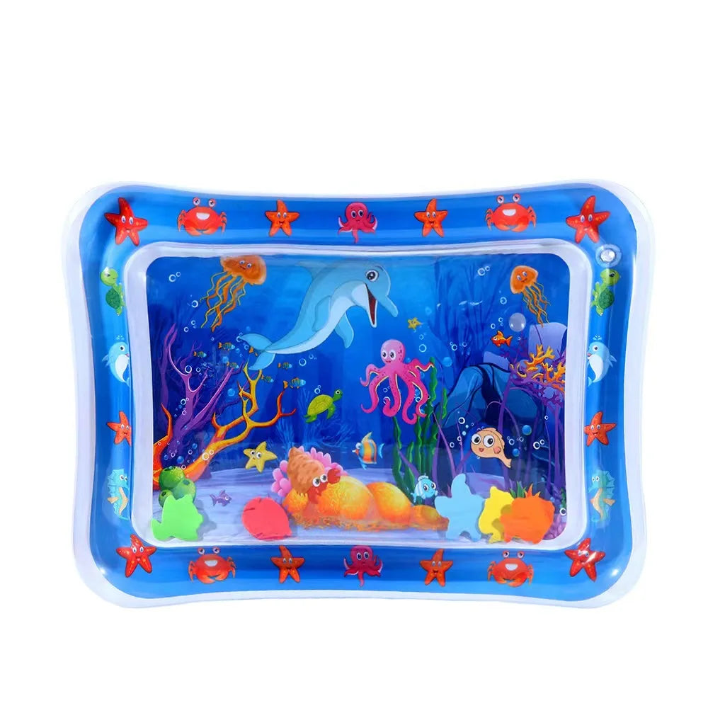 Colchoneta de juego inflable para bebé, cojín de agua de PVC, para tiempo boca abajo, para niños pequeños, juguetes de educación temprana para actividades de desarrollo