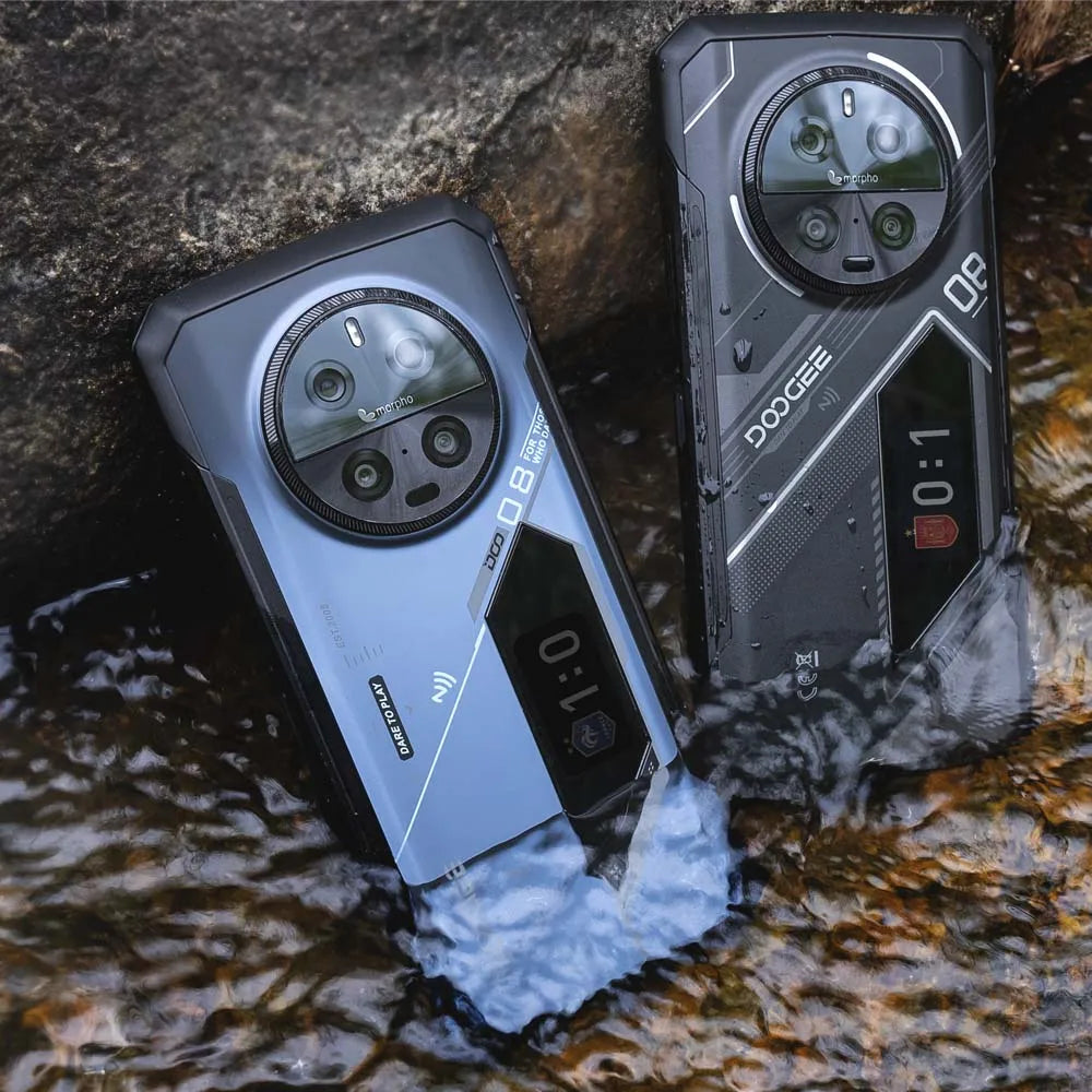 Teléfono robusto DOOGEE V40 Pro 5G versión global, pantalla de 6,78", 16 GB + 512 GB, dimensiones 7300, cámara con IA de 200 MP, 8680 mAh, cargador rápido de 33 W.