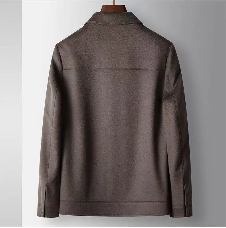2025 Autumn/Winter New Men's Woolen Coat with 95% Wool Content, Cashmere Warmth, Light Luxury Business Leisure Woolen Coat