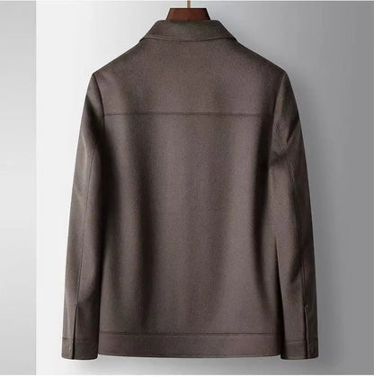 2025 Autumn/Winter New Men's Woolen Coat with 95% Wool Content, Cashmere Warmth, Light Luxury Business Leisure Woolen Coat