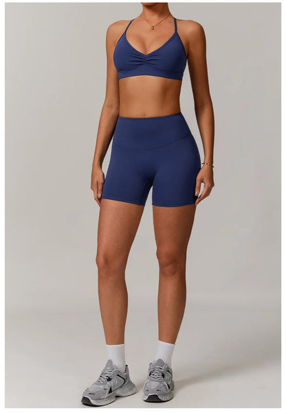 Women's Tracksuit 2PCS Yoga Sets Sportswear Workout Fitness Long Sleeved Sports Bra High Waist Leggings Gym Clothing Sports Suit