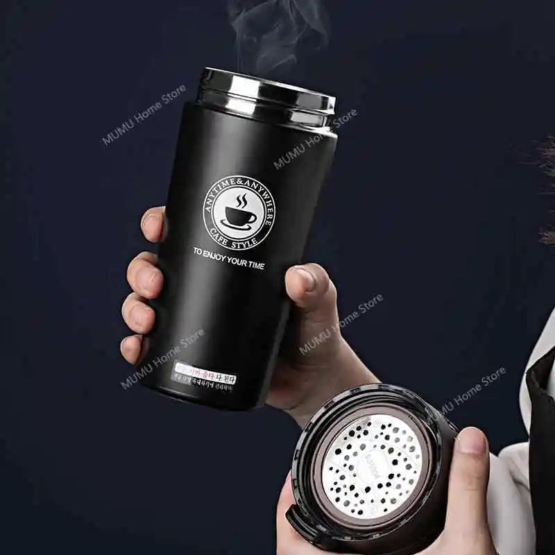 Taza térmica de acero inoxidable de doble capa de 380 ml/510 ml, para café, té, termo, botella de agua, a prueba de fugas.