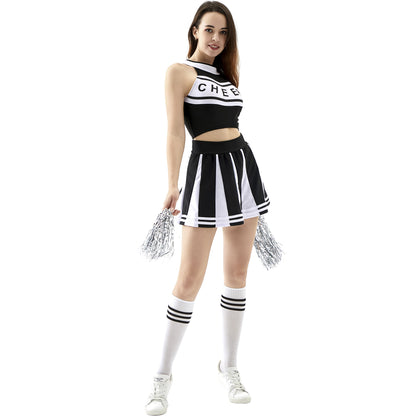 New sexy female student cheerleading costume women's adult cheerleading uniform dance uniform sleeveless crop top with mini p