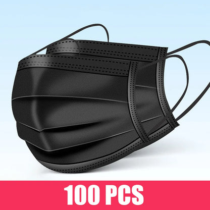 Mascarillas quirúrgicas desechables de 10 a 200 unidades, mascarillas faciales médicas de 3 capas con filtro, antipolvo, transpirables, con elásticos para las orejas, mascarillas bucales para adultos.