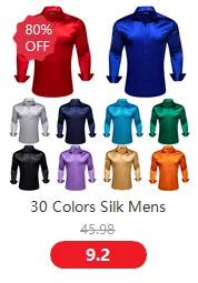 Camisas de seda de diseño para hombre en azul, dorado, verde, rojo, blanco y negro. Estampado cachemir bordado. Corte ajustado. Blusas casuales de manga larga.