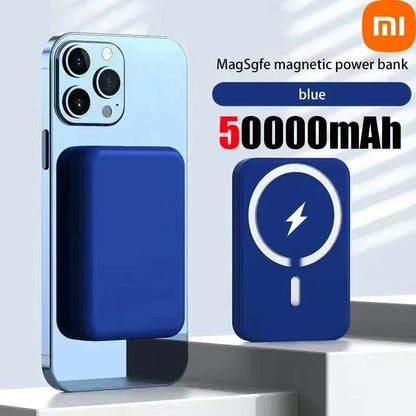 Banco de energía magnético portátil Xiaomi de 500000 mAh con cargador rápido inalámbrico de 25 W, gran capacidad, compatible con Magsafe para iPhone y Huawei.