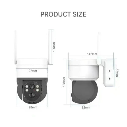 Cámara de vigilancia solar para exteriores con detección humana, visión nocturna, webcam inteligente, resistente al agua, inalámbrica, wifi, seguridad, cámara PTZ ICSEE