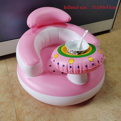 Asiento inflable para bebé con bomba de aire incorporada, silla de apoyo para la espalda para bebés de 0 a 3 años, silla de ducha portátil, asiento de suelo