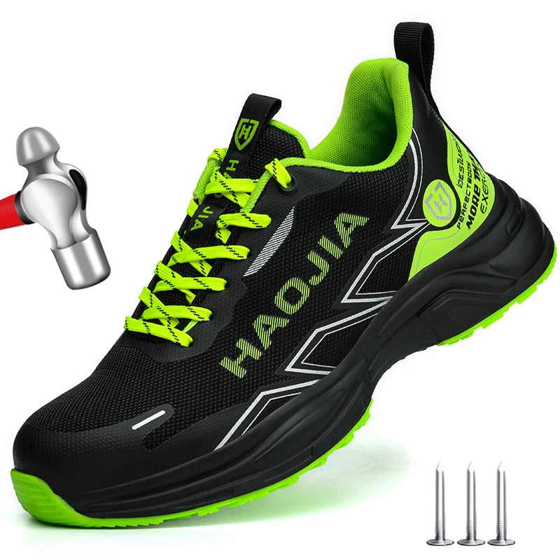 Zapatos de seguridad ligeros para hombre, antirotura, antipinchazos, zapatillas de trabajo, botas de seguridad protectoras, zapatos de trabajo con puntera de acero.