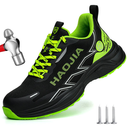 Zapatos de seguridad ligeros para hombre, antirotura, antipinchazos, zapatillas de trabajo, botas de seguridad protectoras, zapatos de trabajo con puntera de acero.