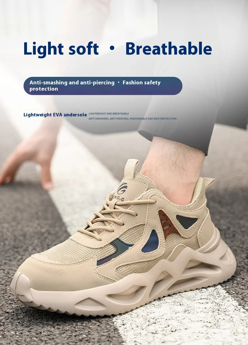 Zapatos de seguridad ligeros para hombre y mujer, zapatos de trabajo con puntera de acero, botas de trabajo, zapatillas deportivas transpirables para hombre y mujer, botas tácticas