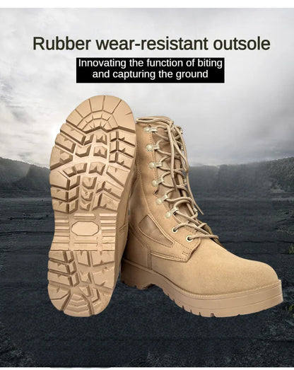 Botas tácticas de cuero para hombre, de nueva marca, para senderismo y actividades al aire libre. Botas transpirables hasta el tobillo.
