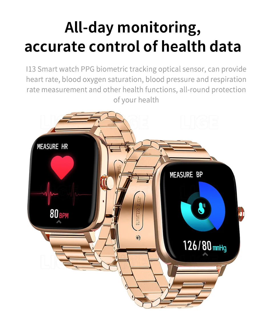 Nuevo reloj inteligente para mujer, con esfera personalizada, para Android IOS, resistente al agua, con Bluetooth, llamadas, música, reloj táctil completo para mujer