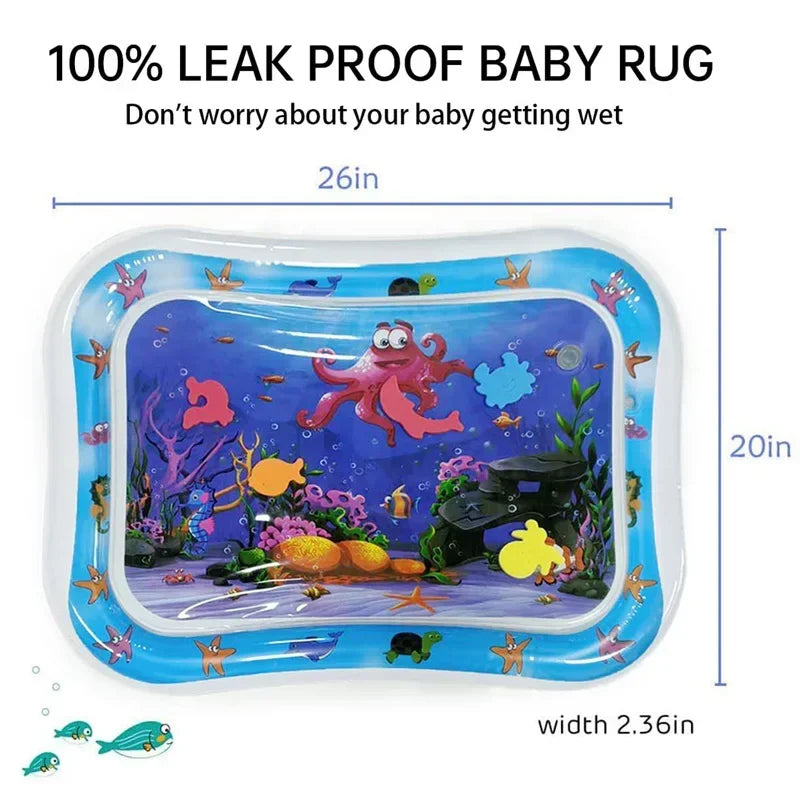 Colchoneta de juego inflable para bebé, cojín de agua de PVC, para tiempo boca abajo, para niños pequeños, juguetes de educación temprana para actividades de desarrollo