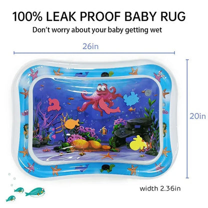Colchoneta de juego inflable para bebé, cojín de agua de PVC, para tiempo boca abajo, para niños pequeños, juguetes de educación temprana para actividades de desarrollo