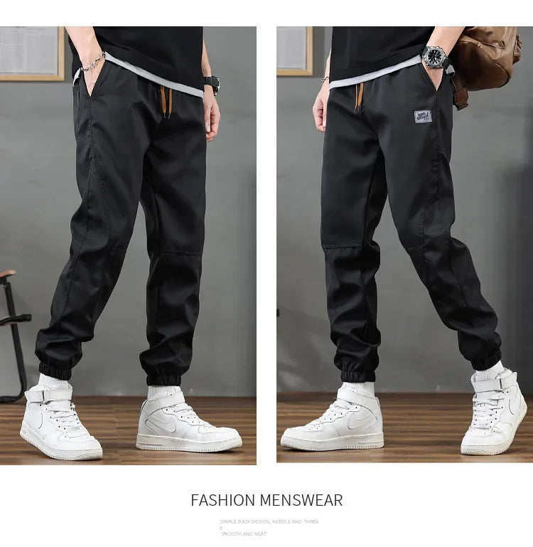 Pantalones casuales de hombre de corte holgado y a la moda, ideales para otoño e invierno. Estilo deportivo clásico y sencillo. Cómodos pantalones holgados para el trabajo.