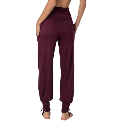 Pantalones deportivos de gimnasia para mujer, tipo harén, pantalones de yoga holgados con cintura elástica alta y bolsillos, pantalones de baile estilo boho, ropa de yoga.