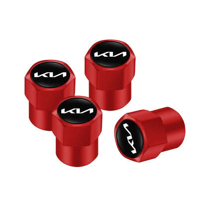 4 tapones para válvulas de neumáticos de coche con logotipo, accesorios para KIA EV6 Stinger RIO Sorento Picanto Ceed Borrego Syros K4 K5