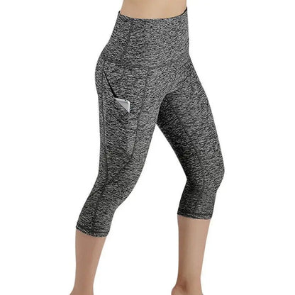 Leggings deportivos sin costuras de cintura alta para mujer, pantalones capri elásticos para yoga, gimnasio, entrenamiento, fitness y running.