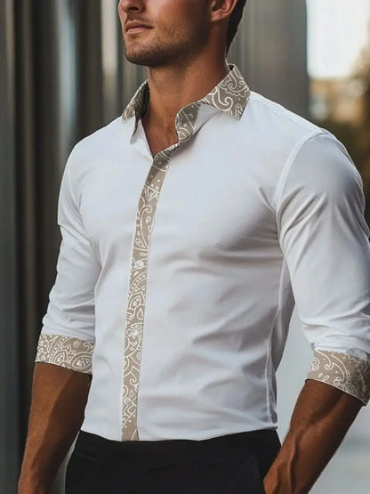 2025 Men's Spring and Summer Casual Long Sleeve Shirt/Men's Lapel Button Slim Casual Shirt Large Size XS-6XL High Quality