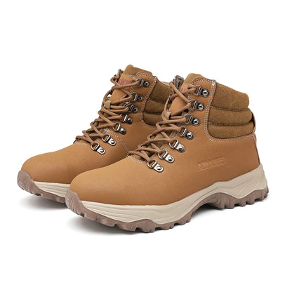 Anti-Smash Steel Toe Work Boots Mens Protection Shoes Breathable Non-Slip Anti-Puncture Construction Work Shoes Hiking Boots