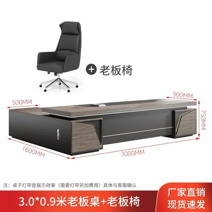 Organizador de escritorio de oficina vintage de lujo ligero en forma de L, escritorios de computadora de madera oscura de mediados de siglo, muebles de oficina Work Art Bureau Meuble